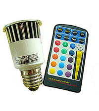 par type rgb led bulb with remote