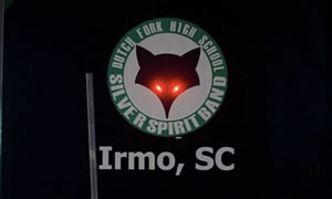 high school band sign lit with leds