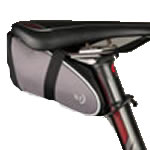 bike saddle bag with red led tail light