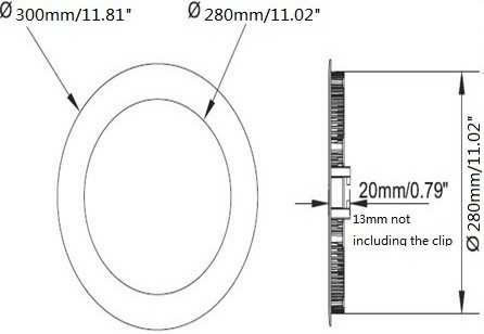 12 inch led flush mount lights dimensions
