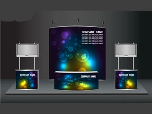 dramatic eye catching trade show booths
