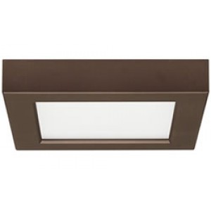 5.5 inch square LED ceiling light, bronze, 2700K 